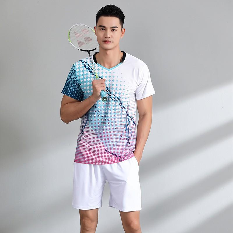 Quick-Dry Breathable Badminton Sport Set Unisex Short Sleeve Top Shorts Tennis Pickleball Running Gym