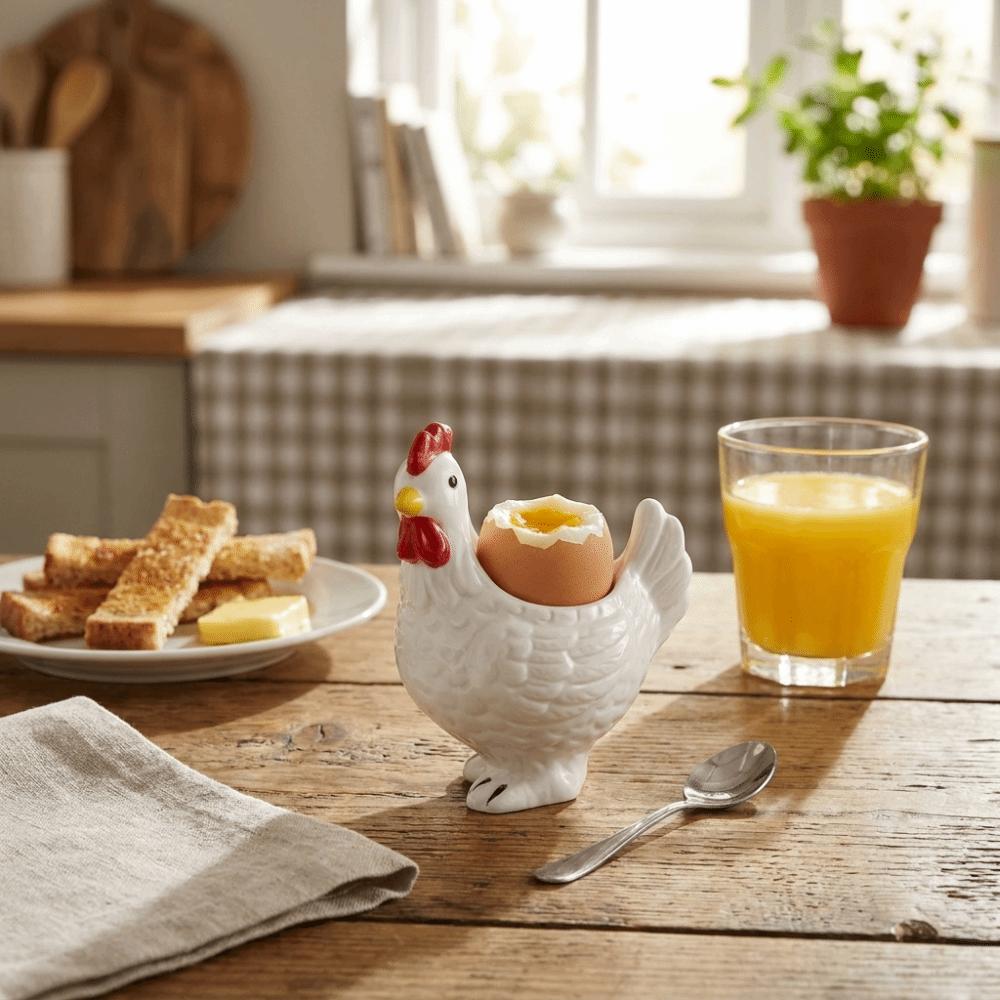 Smooth Surface Chicken Egg Holder Cartoon Boiled Egg Stand Unique Egg Tray Cup Ornament Home Use