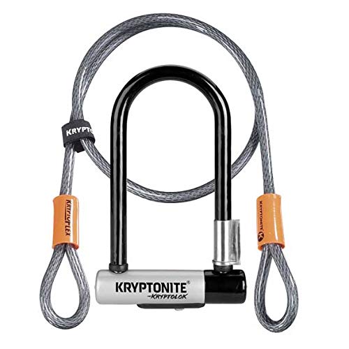 Велосипедный замок Kryptonite Kryptolok с U-образным замком Kryptoflex mini-7, 4-футовый U-образный замок (с кабелем) [элемент]