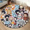 Коврик для пола Demon Slayer Kimetsu No Yaiba, круглый ковер, ковер для гостиной, спальни, дивана, игровой комнаты, нескользящий коврик