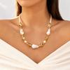 Exquisite Baroque Imitation Pearl Necklace for Women Minimalist Irregular Heart Shape Layered Chain Friendship Jewelry Gifts