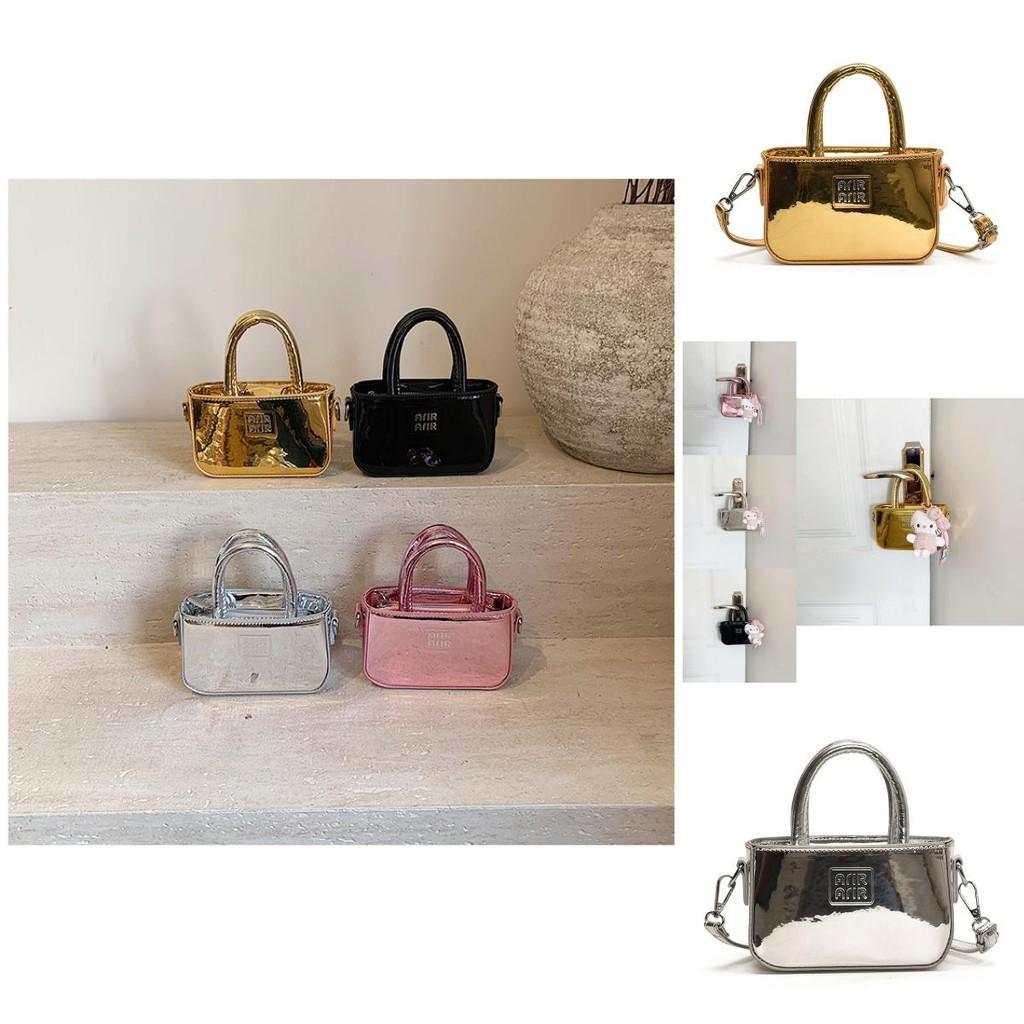 Трендовая мини-сумочка для детей Гладкая и современная Лазерная глянцевая отделка Стильный дизайн