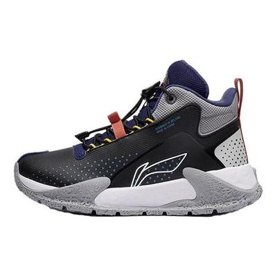 Li Ning удобные универсальные светоотражающие нескользящие кроссовки средней высоты для бега детские кроссовки черные YKER004-17