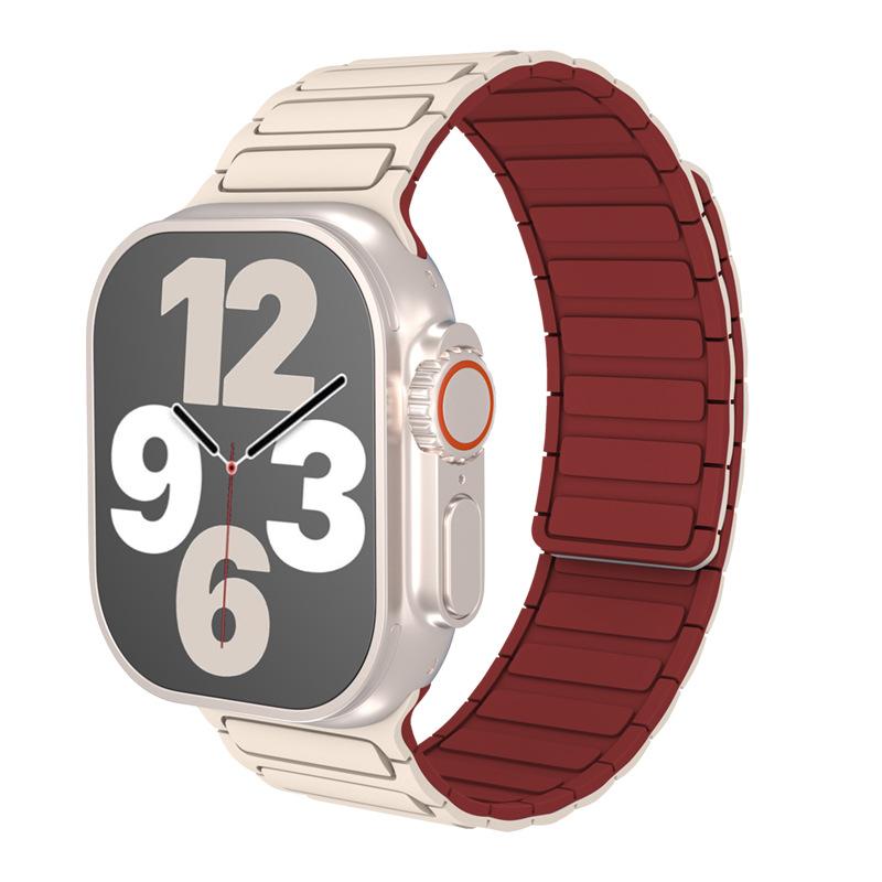 Магнитная петля для Apple Watch Series 10 46 мм ремешок 44 мм 45 мм 38 мм 42 мм 41 мм ремень силиконовый браслет iWatch Ultra 2 49 мм 9 8 7 6 5 9 Se 40 мм ремешок