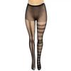 Women Vintage Gothic Dark Punk Style Sexy Pantyhose Goth Lolita Uniform Striped Asymmetric Hollow out Fishnet Tights Summer