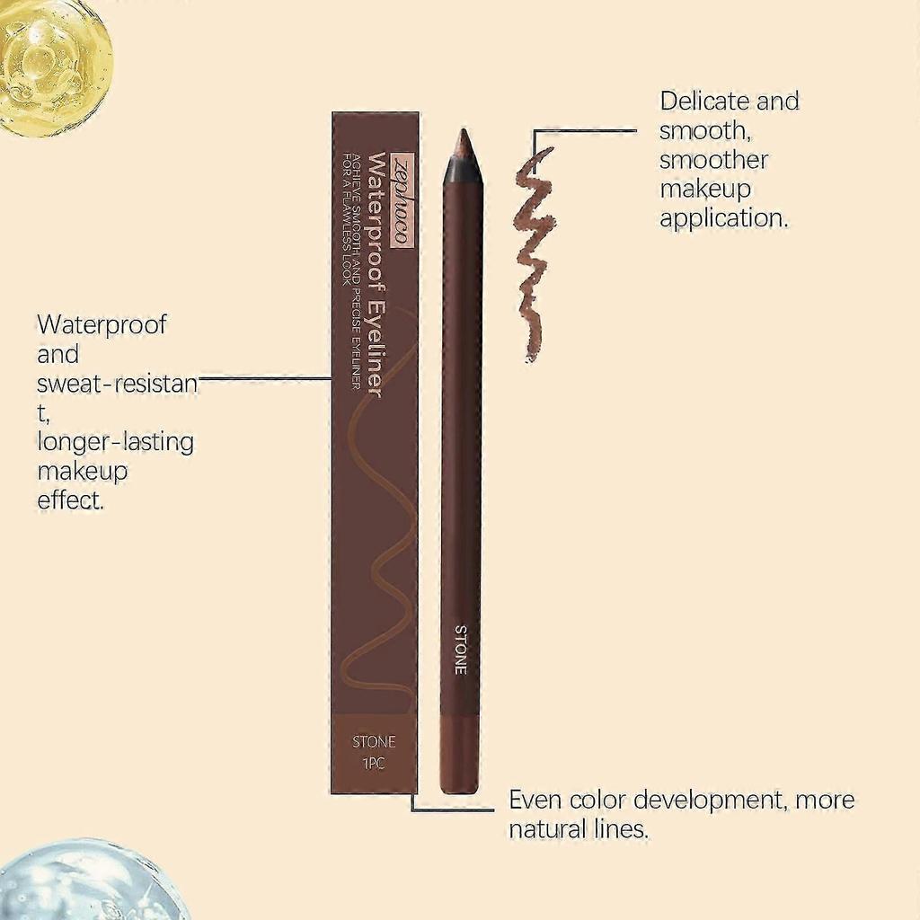 Waterproof Stone Brown Eyeliner Pen Long-Lasting, Smudge-Proof, Natural Finish, Easy to Apply, Sweat & Oil Resistant for Flawless All-Day Eye Definit