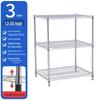 Chrome Wire Mesh Multi-layer Storage Rack - Stainless Steel Shelving for Household and Warehouse.