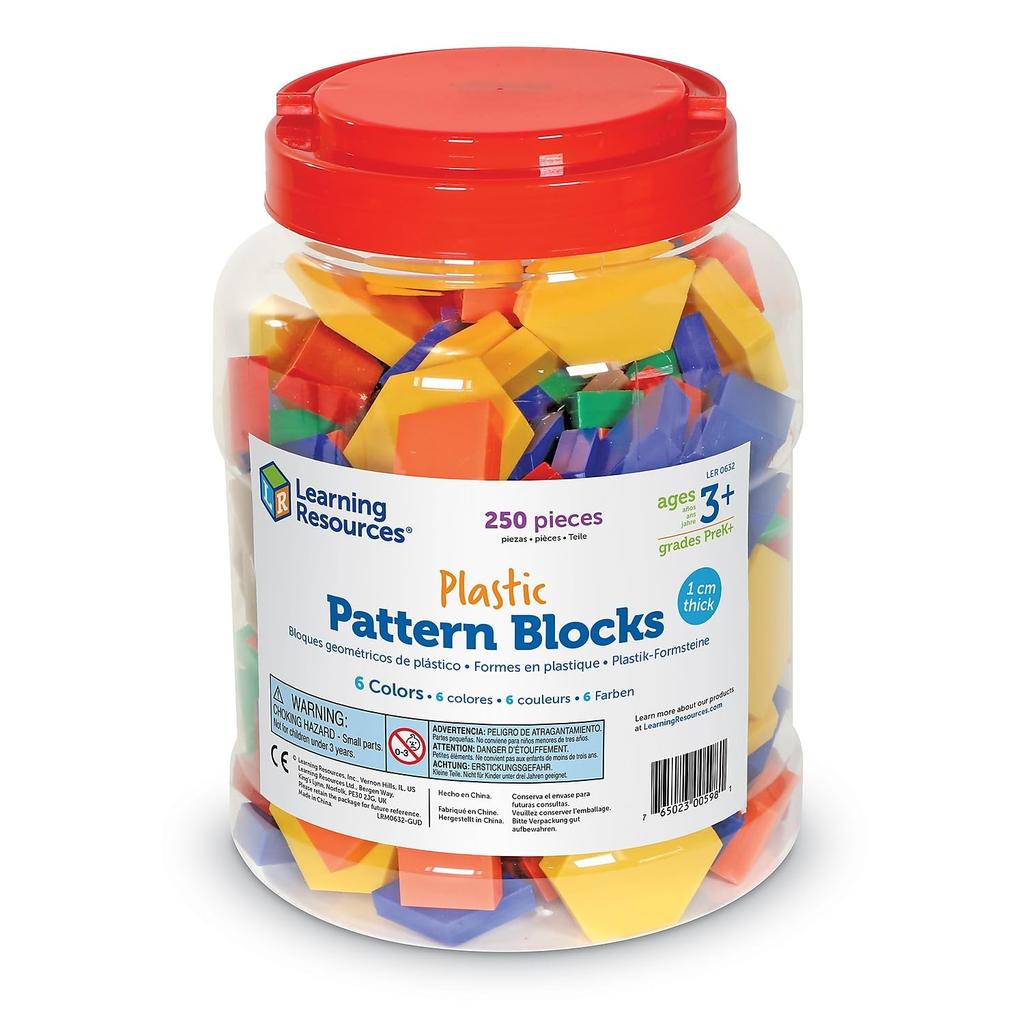 Learning Resources Plastic Pattern Blocks LER 0632