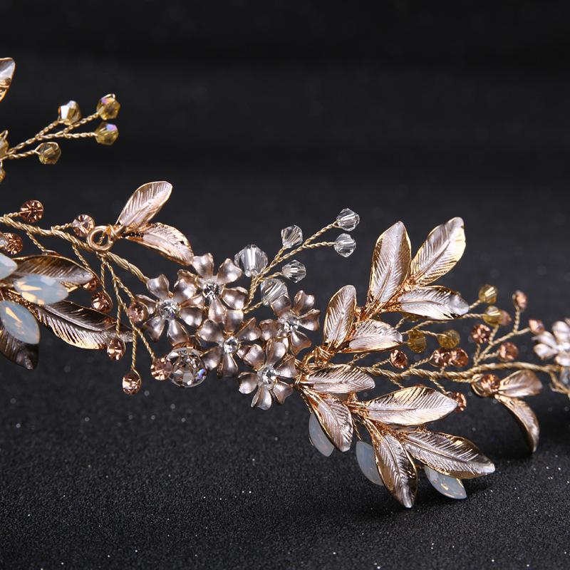 Bridal Rhinestone Leaf Alloy Hairband Wedding Headpiece Photography Accessory