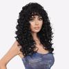 TikTok Kinky Curly Wig with Bangs - Jet Black Afro-Textured Synthetic Hair, Heat-Resistant 3C-4A Curls, Natural Looking Protective Style Wig