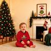 Parent-Child Matching Christmas Graphic Print Plush Loungewear Set for Holiday Sleepwear
