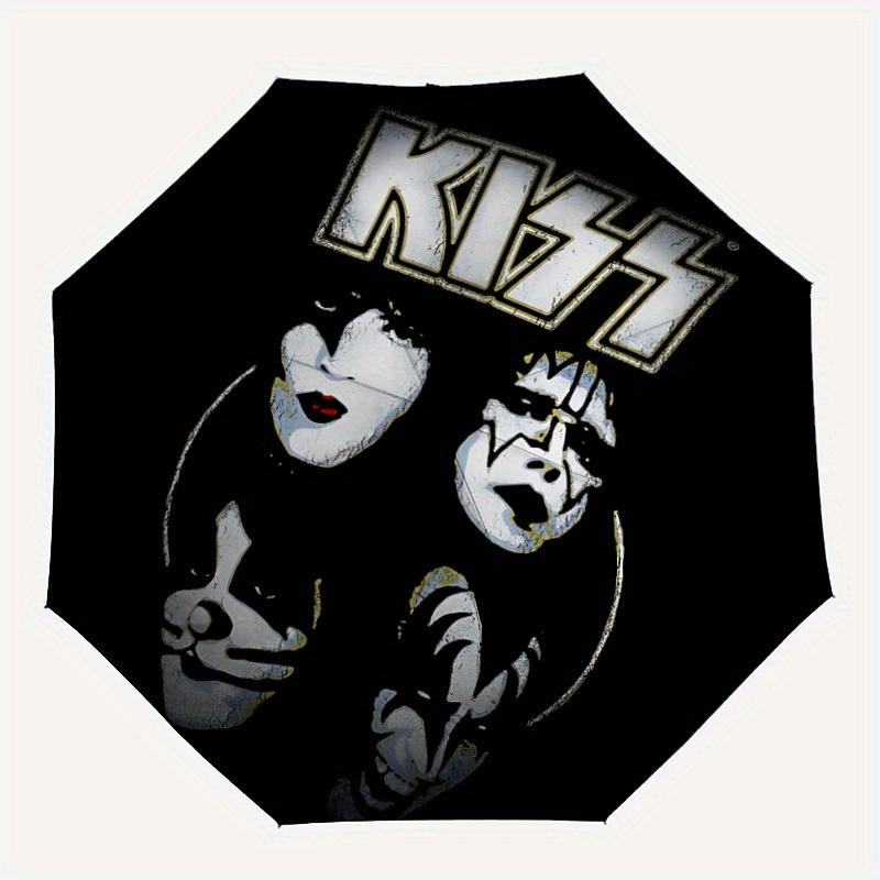 KISS Автоматически складывающийся ветрозащитный зонт с прочным железным каркасом, портативный компактный дорожный зонт, всесезонное использование, для вечеринок 0807039