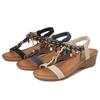 2024Ladiesshoes Bohemian новые модные босоножки со стразами на платформе и танкетке женские туфли