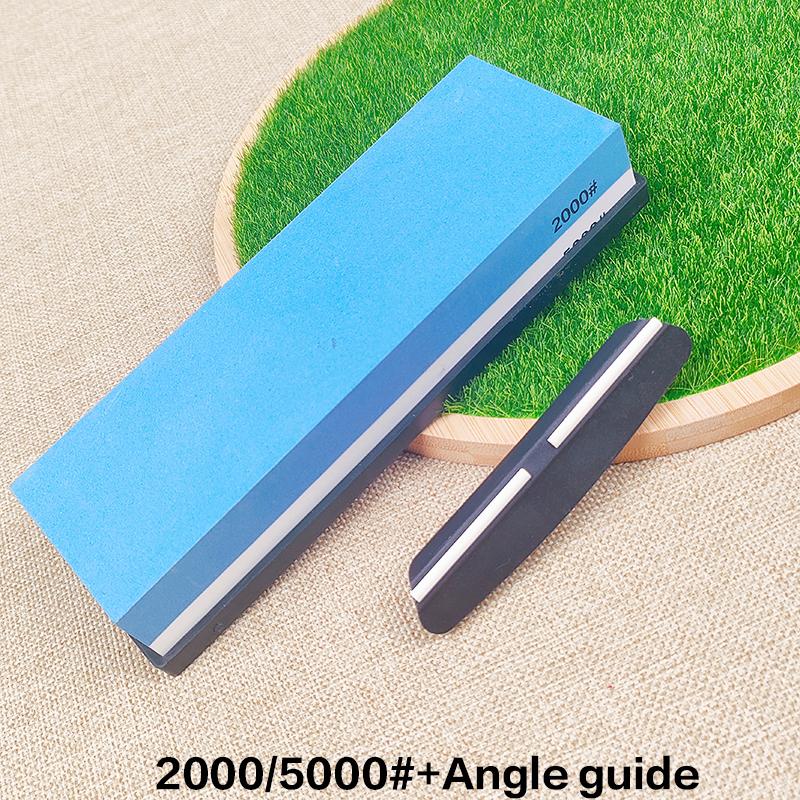 Professional Knife Sharpening Stone Kit 400/1000 3000/8000 Grit Honing Polishing Whetstone Non-slip Bamboo Base Angle Guide