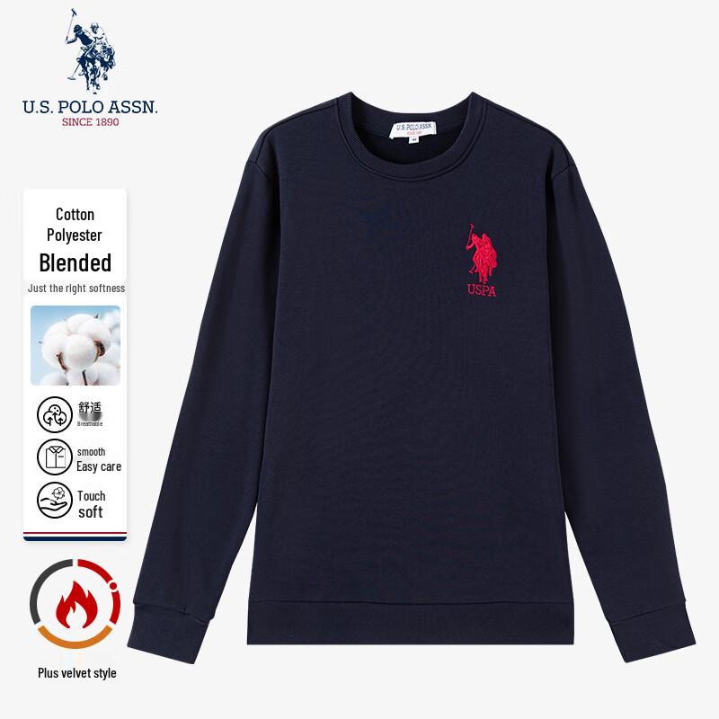 U.S. Polo Assn. Мужской свитшот с флисовой подкладкой и круглым вырезом