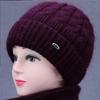 1PC Thick Elderly Plus Velvet Knitted Hat Middle-aged Hat Wool Hats Ladies Outdoor Cold Warm