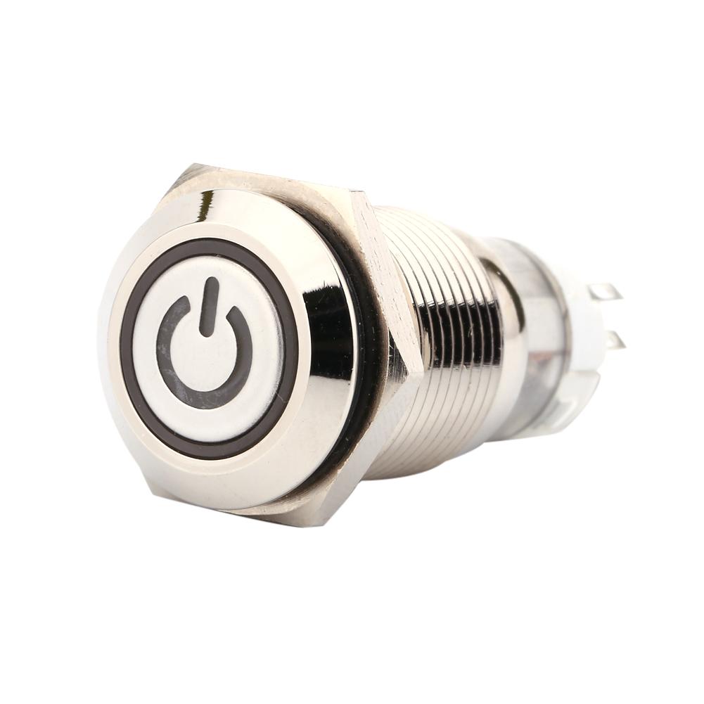 1 шт. 16 мм 1НО 1НЗ Подключение 12 В Металлический светодиодный тумблер с фиксацией Кнопочный