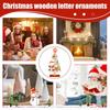 Рождественские деревянные украшения для стола Настольная рождественская елка со словами Рождественские настольные украшения с устойчивым основанием для дома