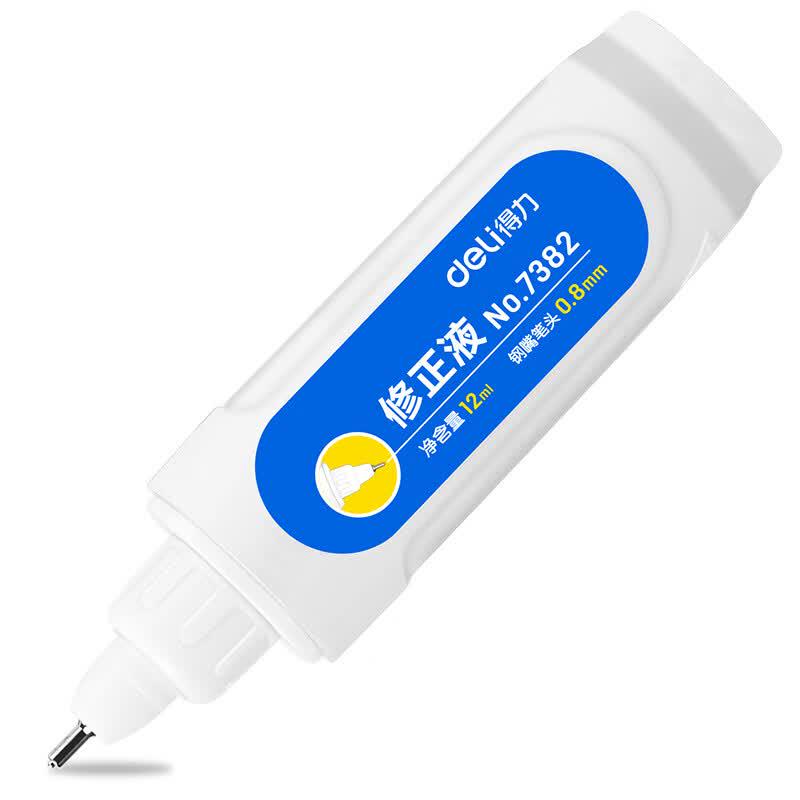 Deli Quick-Drying Correction Fluid Pen, 12ml 5-Pack