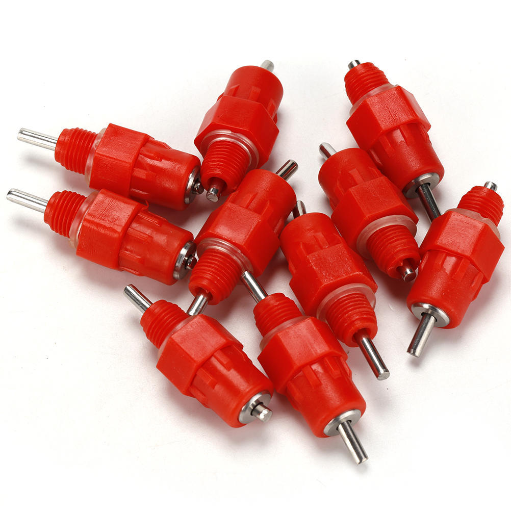 10 Pcs Push Nipple Cup Poultry Chicken Bird Quail Drinker Waterer