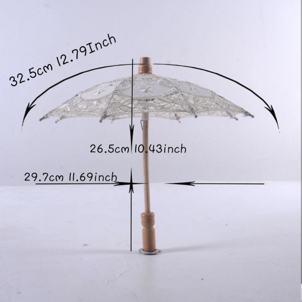 Vintage 26/31/43/53cm Lace Parasol Umbrella Embroidery Cotton Lace Flower Girl Umbrella Kids Sun Umbrella Wedding Decoration