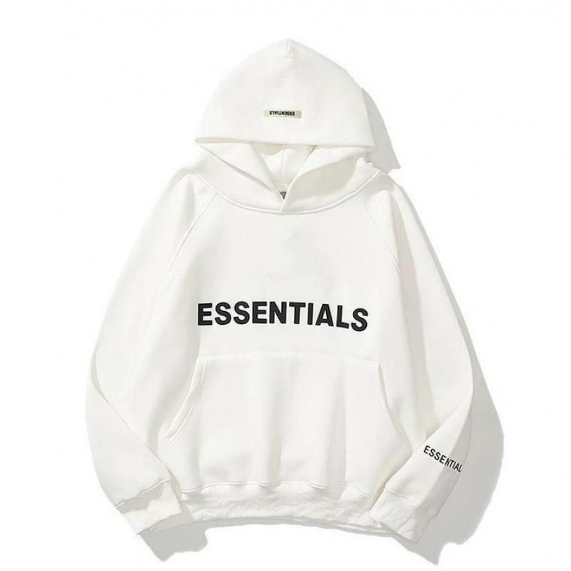 FEAR OF GOD ESSENTIALS Womens Fleece Hoodie - Letter Print Loose Fit Casual Sportswear