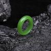 6mm Natural Green Jade Gemstone Ring Plain Fengshui Lucky Wedding Band Thumb Ring Hypoallergenic Jewelry Gift for Her Size 5-12