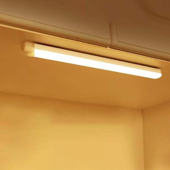 Светодиодный светильник для шкафа с датчиком движения, перезаряжаемый через USB, магнитный наклеивающийся светильник, светильник для шкафа без сверления для кухни, гардероба, лестницы