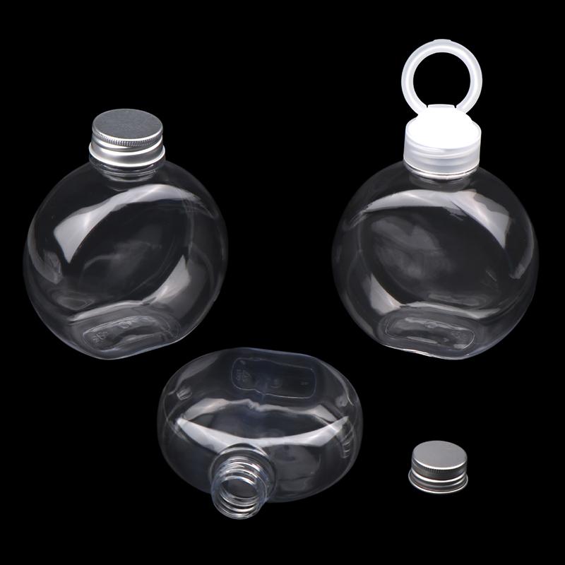 320/500 мл Плоская круглая бутылка для воды Прозрачная бутылка для молока, чая, кофе Бутылки для питья Портативная ПЭТ бутылка для сока, напитков