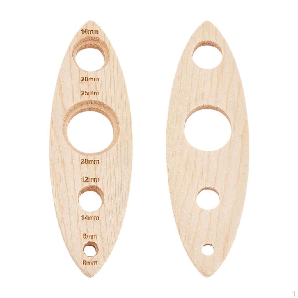 2x Doll Eye Auxiliary Tools Wood Eyeball Gauge Boards for Stuffed Animals Professional Insertion