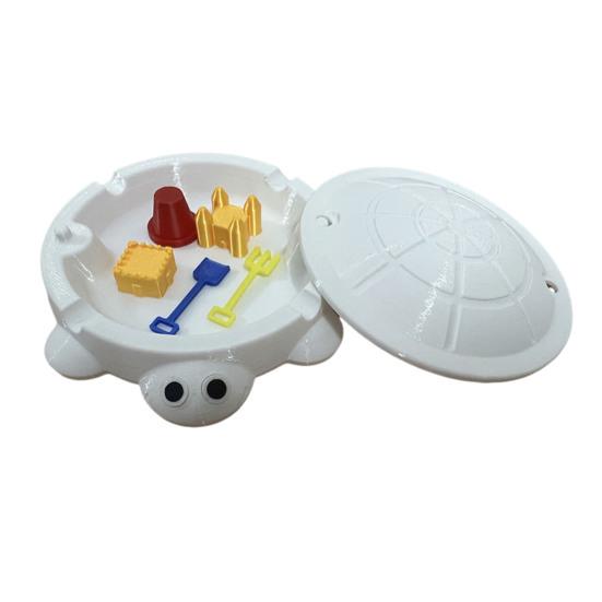 Мини Песочница-Черепаха с Крышкой Песок Мини Инструменты Аксессуары 3D-Печать Черепаха Ящик для Хранения Песка Круглый Контейнер Детская Летняя Пляжная Игрушка