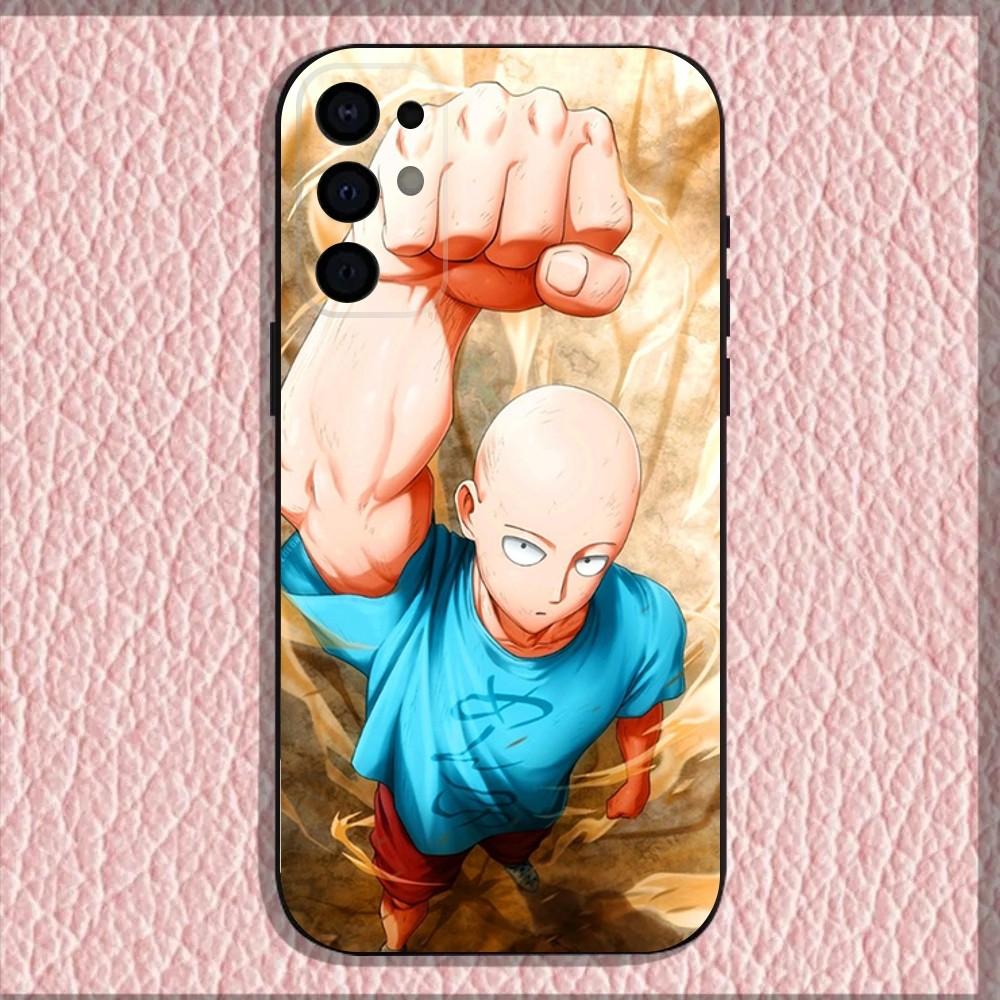 Чехол для телефона One P-Punch Man Saitama для Samsung S25, S24, S21, S22, S23, S30, Ultra, S20, Plus, Fe, Lite, Note, 10, 9, 5G Черный