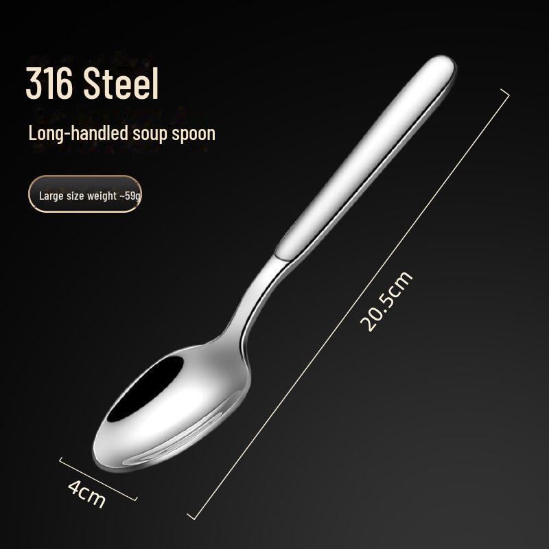 Ложка для мороженого с длинной ручкой из нержавеющей стали 316, толстая столовая ложка для отеля