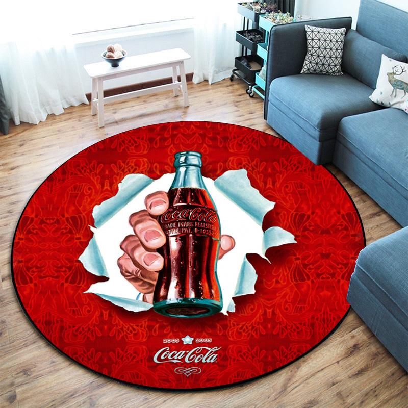 Christmas Gift Halloween Theme Bear Truck Coca Cola Round Carpet Soft Home Decoration Corridor Table and Chair Anti slip Outdoor Floor Mat Carpet H27