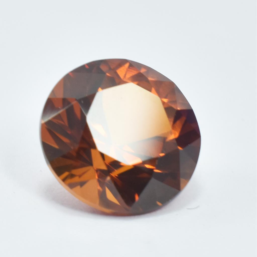 Natural Orange Sapphire Loose Gemstone 7.15 ct Round Shape September Birthstone for Gem Collections