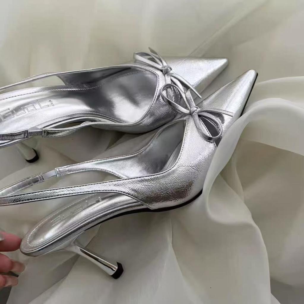 2025 лето новые туфли на высоком каблуке сумка голова сандалии сказочные туфли темперамент острые сандалии