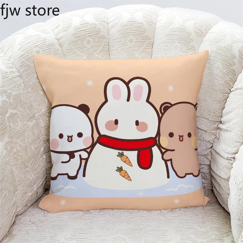Милые наволочки с принтом панды Бубу и Дуду, домашний декор, кавайная мультяшная анимация, наволочка для диванной подушки, наволочки для спальни