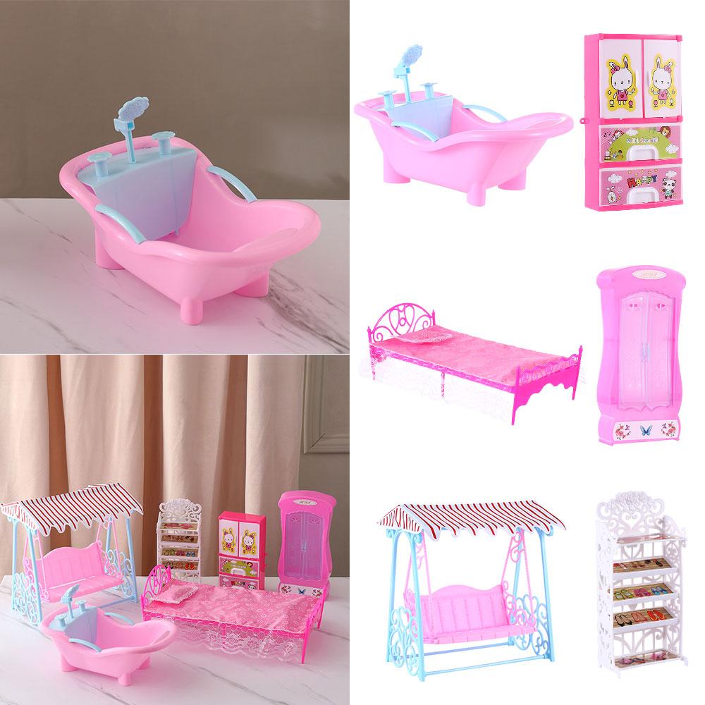 Decoration Accessories Wardrobe/Bed/Shoe rack Miniature Furniture Dollhouse Furniture For Dolls