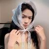 Embroidered Lace Triangle Headscarf White Hollow-out Hair Scarf Wraps Pastoral Style Woven Floral Hair Band Hair Accessories