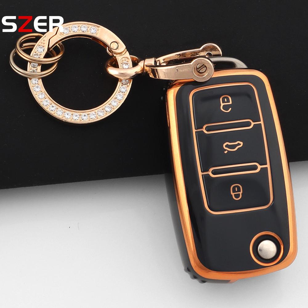 Для Vw Volkswagen Polo Tiguan Passat B5 B6 B7 Golf 4 5 6 Mk6 Jetta Lavida Skoda Octavia Seat Leon Altea ТПУ Чехол-футляр для автомобильного ключа