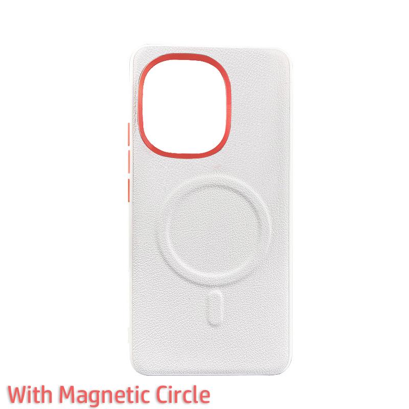 Кожаный чехол для OnePlus 13S 1+ 13T Magsafe Металлическая алюминиевая рама Защита объектива Противоскользящая ручка Однотонная веганская кожаная крышка