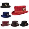 Wool Flat Top Fedora Hat for Men Adult Stage Performances Hat Theme Party Cap Masquerade Dress Up Costume Panama Hat