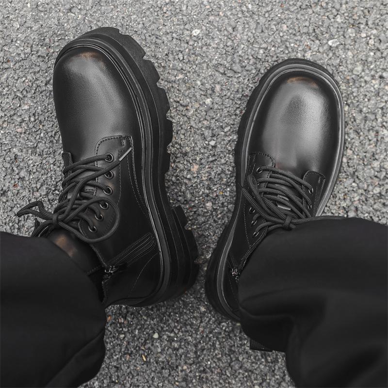 Ботинки Martin Boots с толстой подошвой, с высоким голенищем, в британском стиле, с высоким голенищем, мужские короткие ботинки с боковой молнией 30322-J