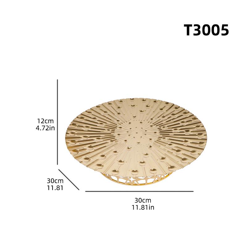 Ид аль-Фитр Золотой фруктовый поднос Креативный Рамадан Металлический фруктовый поднос Блюдо для подачи десертов Многоразовая металлическая декоративная тарелка