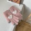 Корейские зимние шерстяные перчатки без пальцев для женщин - Теплые, ветрозащитные, с поддержкой сенсорного экрана