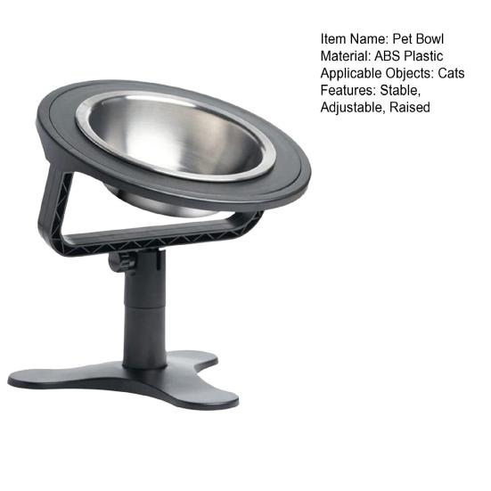 Приподнятая миска для кошачьего корма Регулируемая Наклонная Миска для питомца из нержавеющей стали Нескользящая Приподнятая