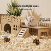 Durable Hamster House Natural Wooden Small Pets Hideaway New Hamster Hide Villa  for Chinchilla