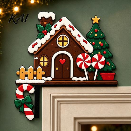 Wooden Corner Signs for Doors Christmas Door Topper Stickers, Seasonal Frame Decoration, L-shaped Sign Party Supplies House Holiday Home Decor,