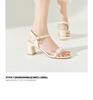 [Same as in the mall] Transparent pearl rhinestone buckle thick heel fashion sandals