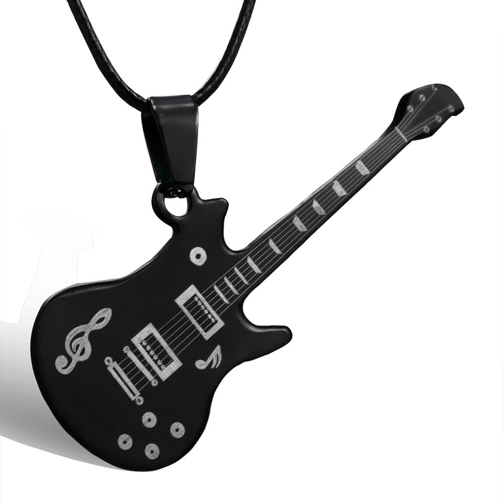 High Quality Stainless Steel Necklaces For Men Women Feather Flame Guitar Cross Pendant Necklace Jewelry Wholesale Dropshipping